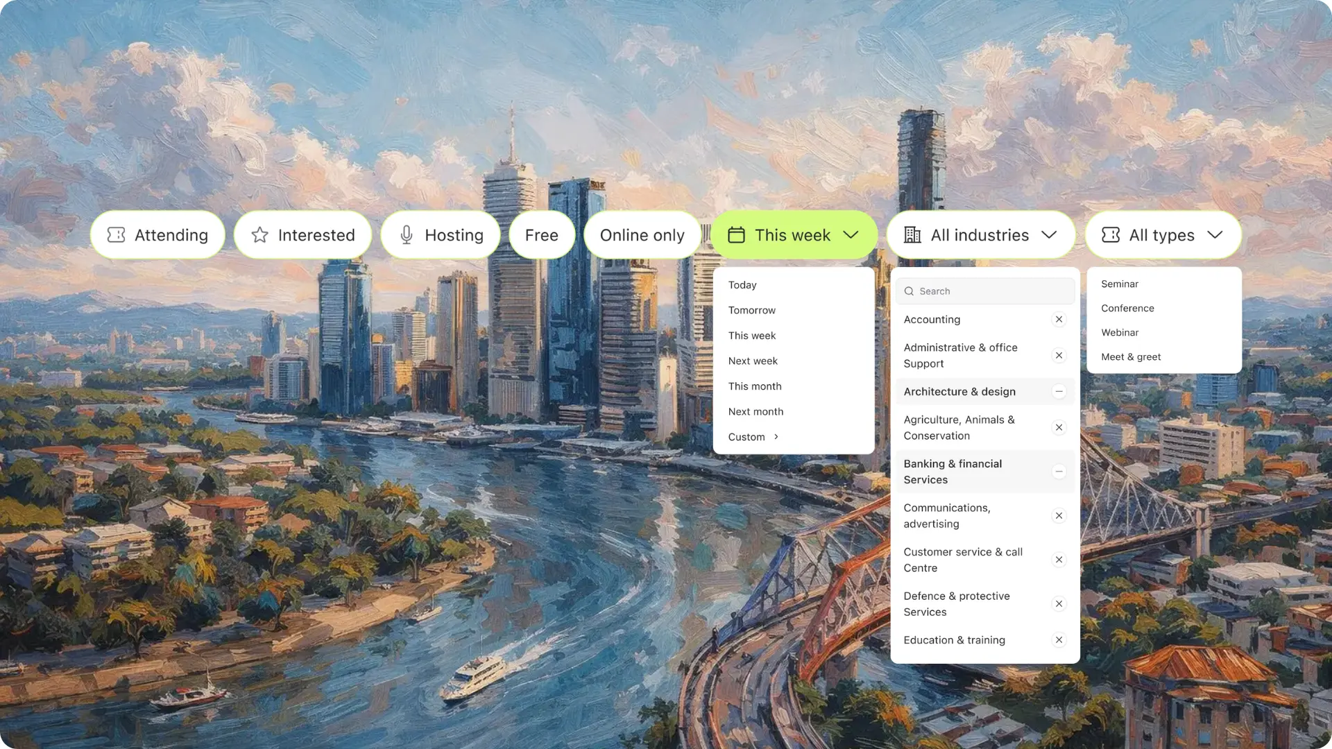 Industry, region and event type