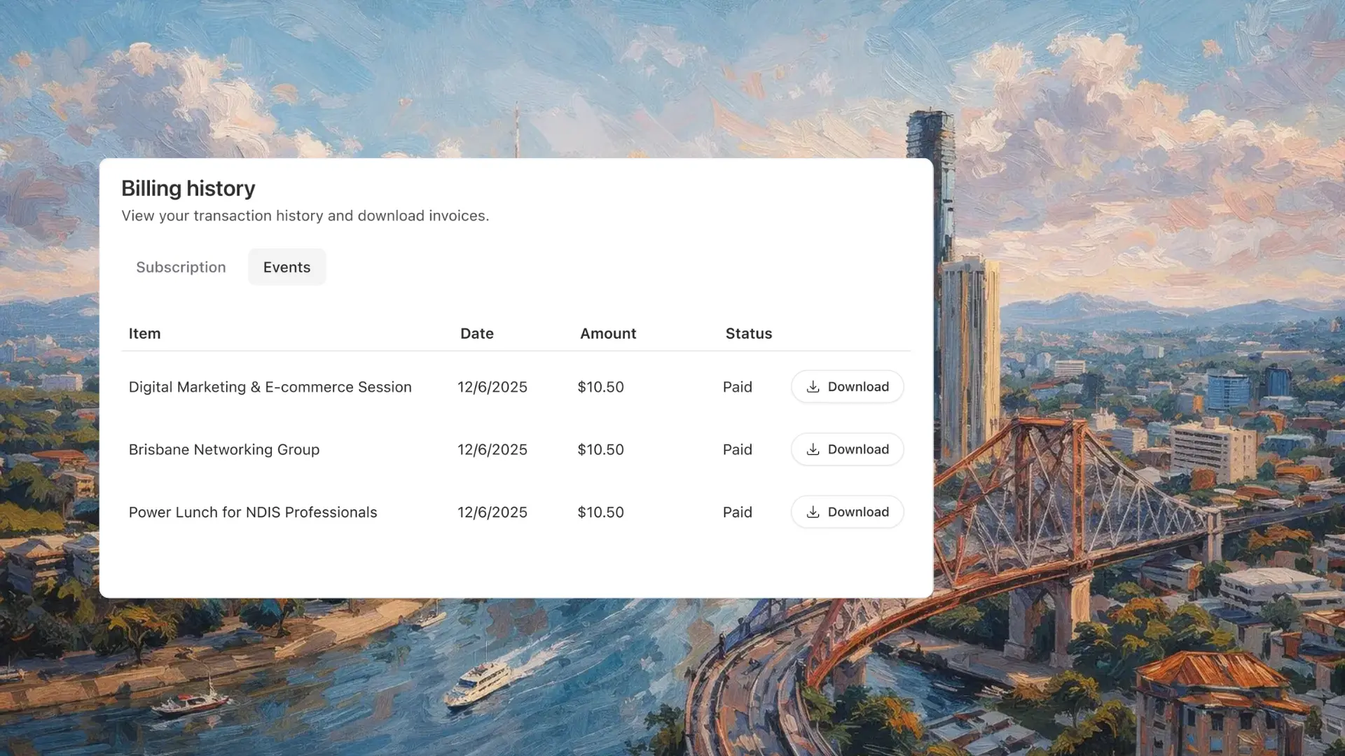 A full record of every transaction